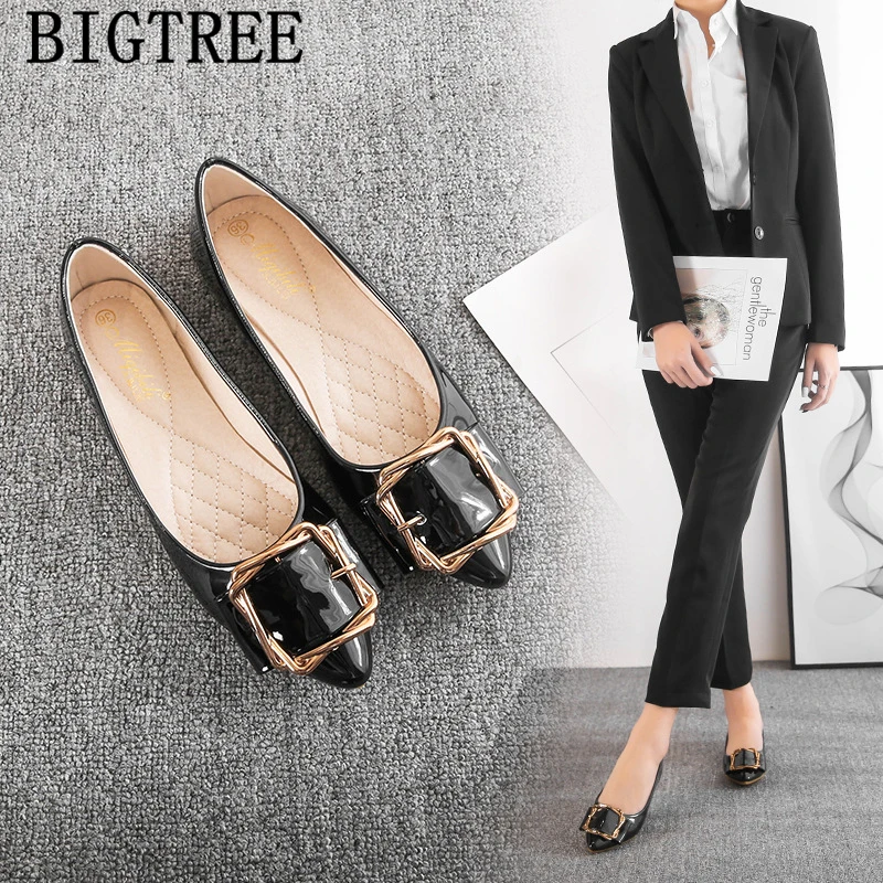 Scarpe A Punta Scarpe Eleganti Per Donna Appartamenti Neri Scarpe Da Donna Scarpe Da Lavoro Comfort Scarpe Da Donna Donna Zapatos Charol Mujer