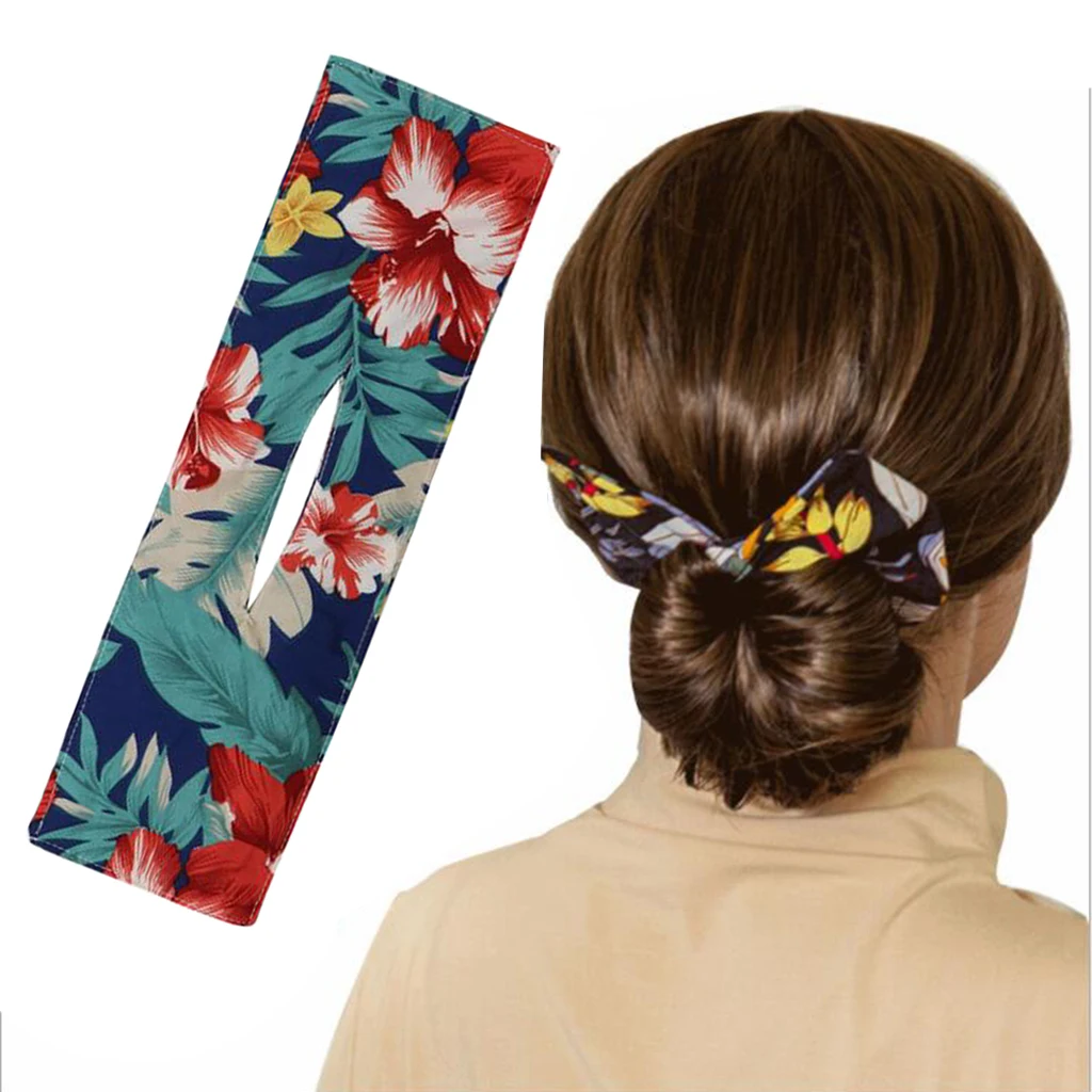Deft Bun Hair Bun Maker Clip Donna Estate Fascia Stampa Forcina Fasce Per Capelli Ciambella Panino Ex Creatore Strumenti Per Lo Styling Dei Capelli
