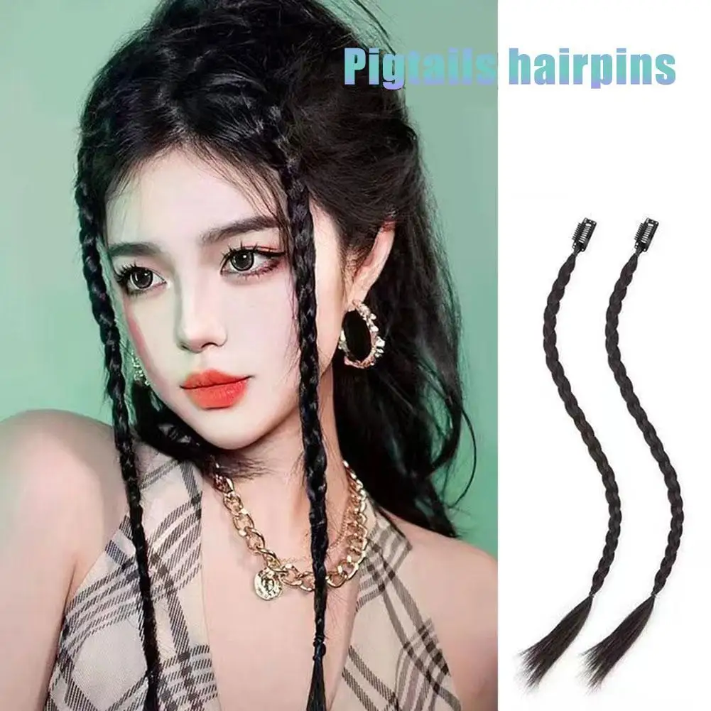 Parrucca Di Moda Coda Di Cavallo Femminile Simulazione Accessori Per Capelli Hot Girl Boxing Trecce Twist Trecce Bow Doppia Coda Di Cavallo Trecce