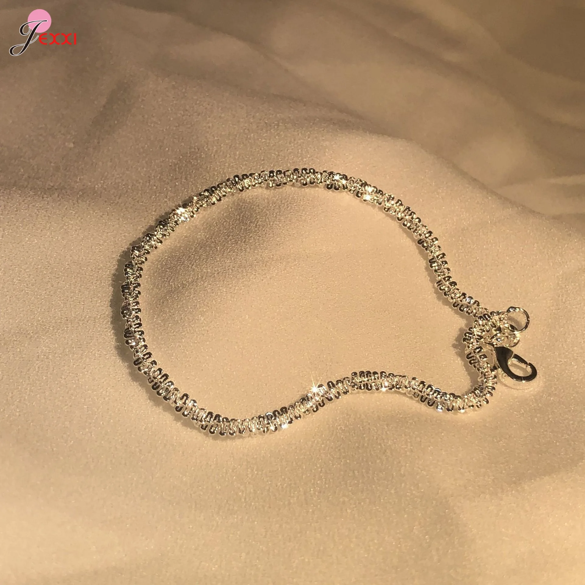 Semplice Moda 925 Sterling Silver Twisted Rope Chain Bracciale Donna Uomo Gioielli Matrimonio Festa Di Compleanno Regali All'Ingrosso