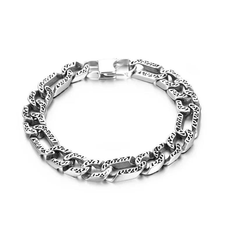 Bracciale Da Uomo In Acciaio Inossidabile Brindle Intrecciato Hip Hop Punk
