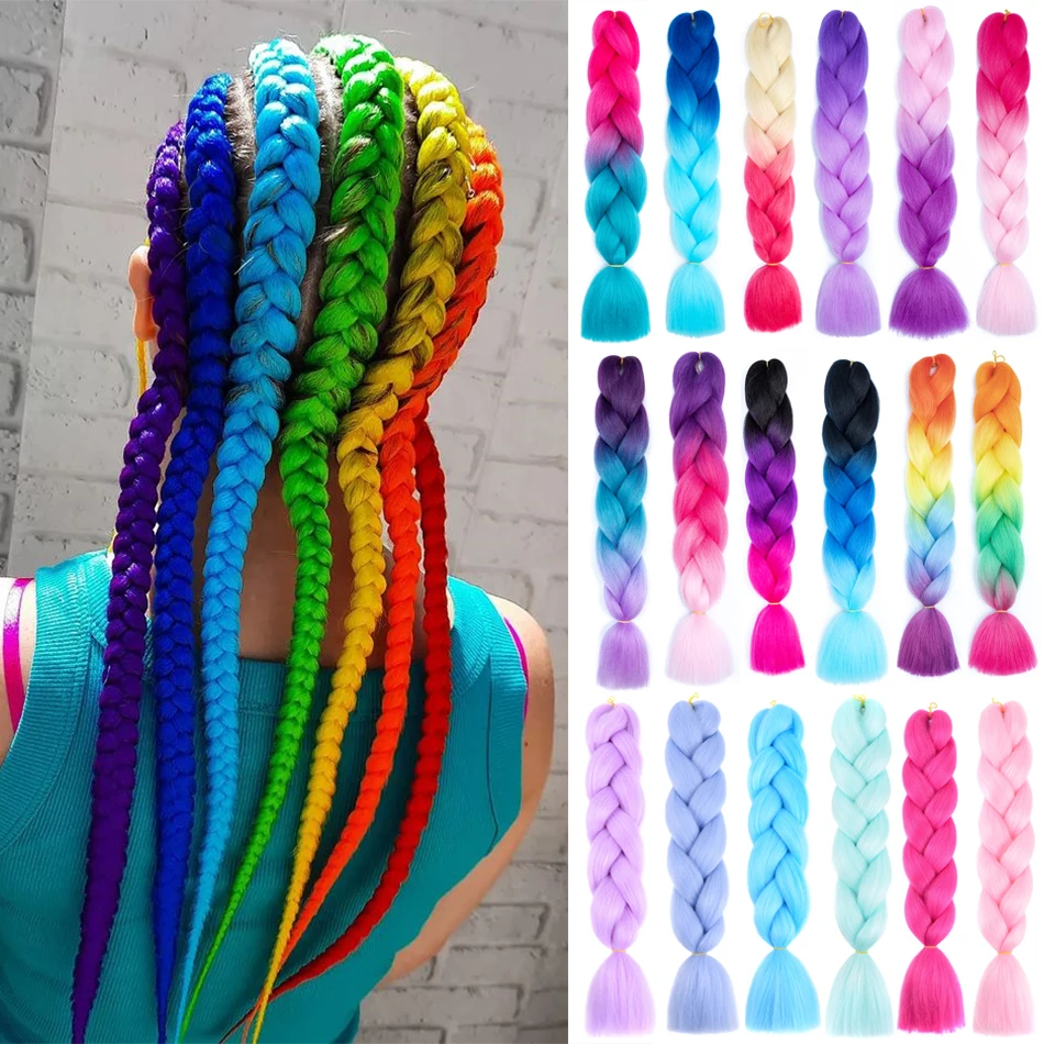 Yaki Jumbo Braid Hair Expression Hair Extension S Per Crochet Twist Box Trecce Treccia Sintetica Estensione Dei Capelli Ombre Colorata