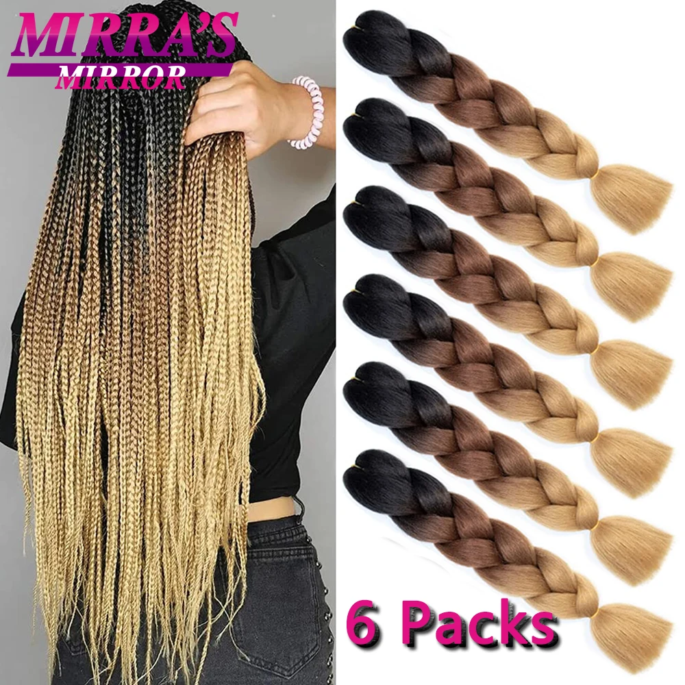 6 Fasci Di Estensioni Dei Capelli Intrecciate Jumbo Trecce Di Capelli Sintetici Da 24 Pollici Per Scatola Fai Da Te Twist Crochet Hair Trasporto Di Go