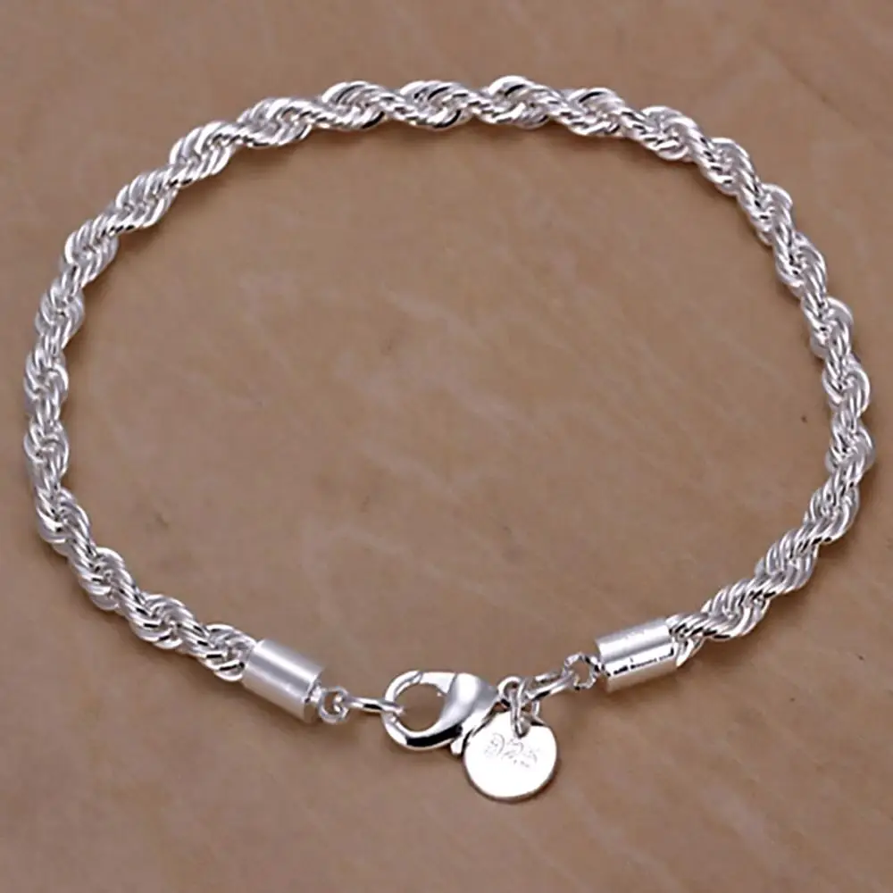Elegante Bracciale Da Donna Placcato Argento Twist Bangle Cuff Charm Bracciale Clasp Party Fashion Jewelry Gift
