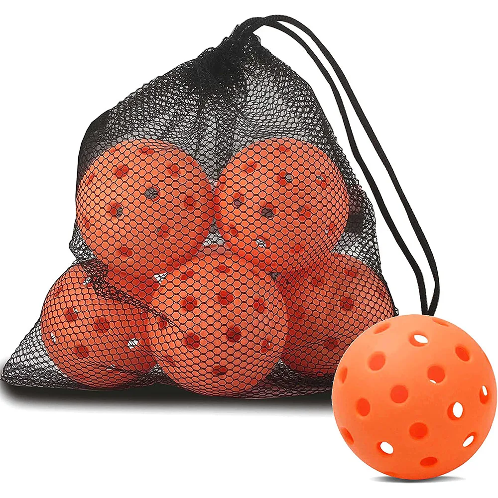 Confezione Da 6 Palline Da Pickleball 40 Fori Pickleballs Per Sport All'Aria Aperta Indoor Pickle Ball Set Durevole Cricket Kit Net Bag