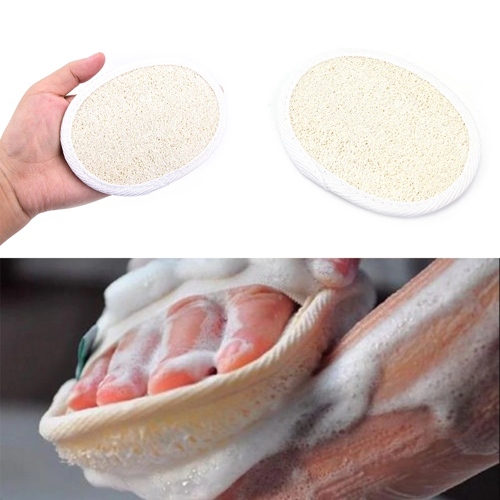 1 Pz Esfoliante Naturale Efficace Spazzola Da Bagno Massaggiatore Doccia Luffa Luffa Spugna Spa Posteriore