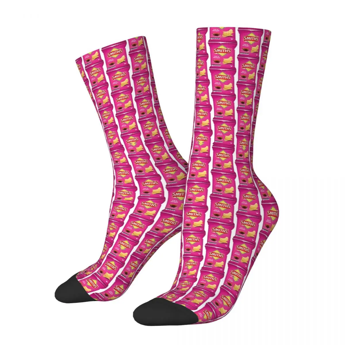 Hip Hop Retro Smiths Chips-Calzini A Compressione Da Uomo Pazzi Di Sale E Aceto Chip Unisex Harajuku Pattern Stampato Crew Sock Boys