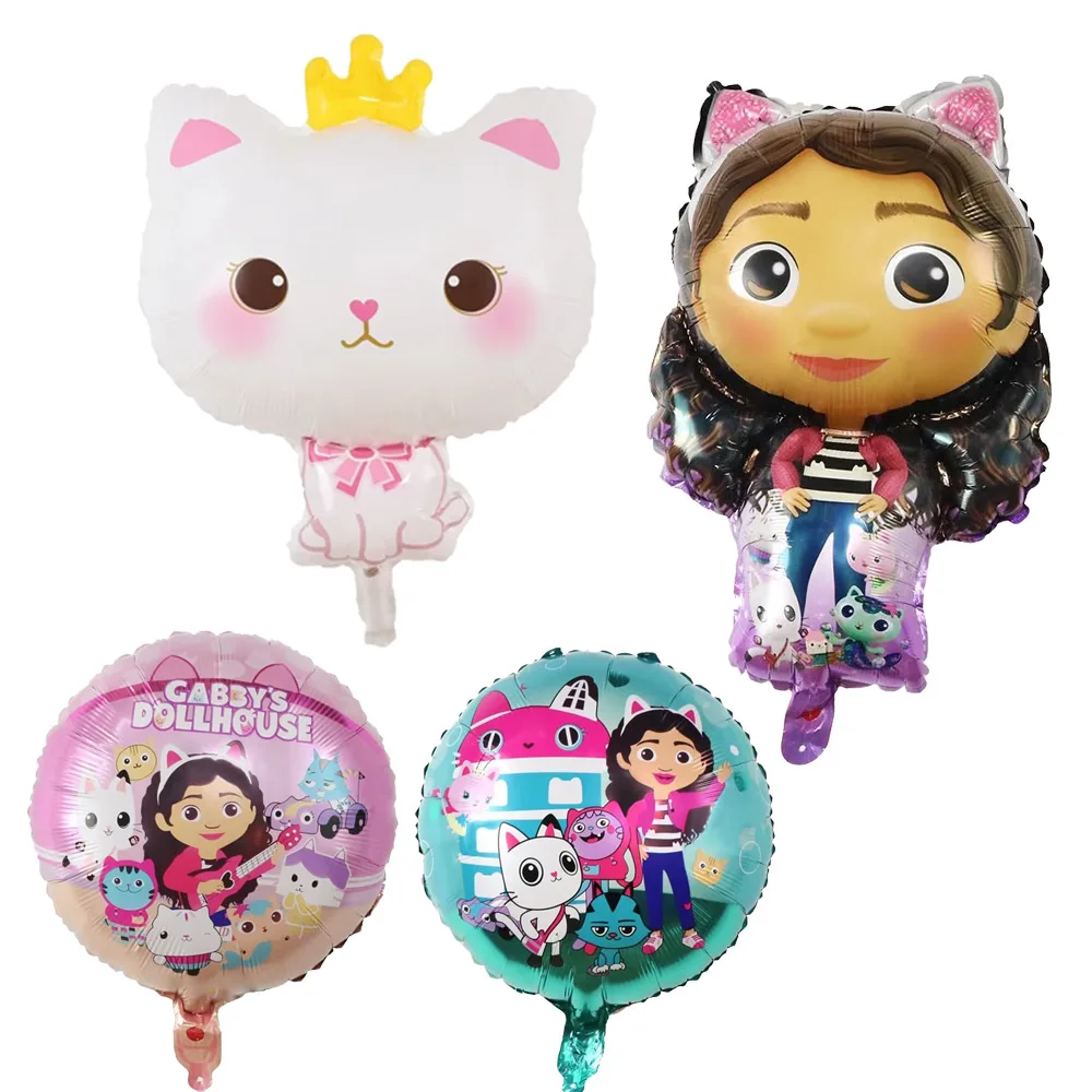 Gabby Dollhouse Cats Balloons Cartoon Figure Girls Favors Birthday Party Balloon Decoration Baby Shower Party Palla Di Alluminio