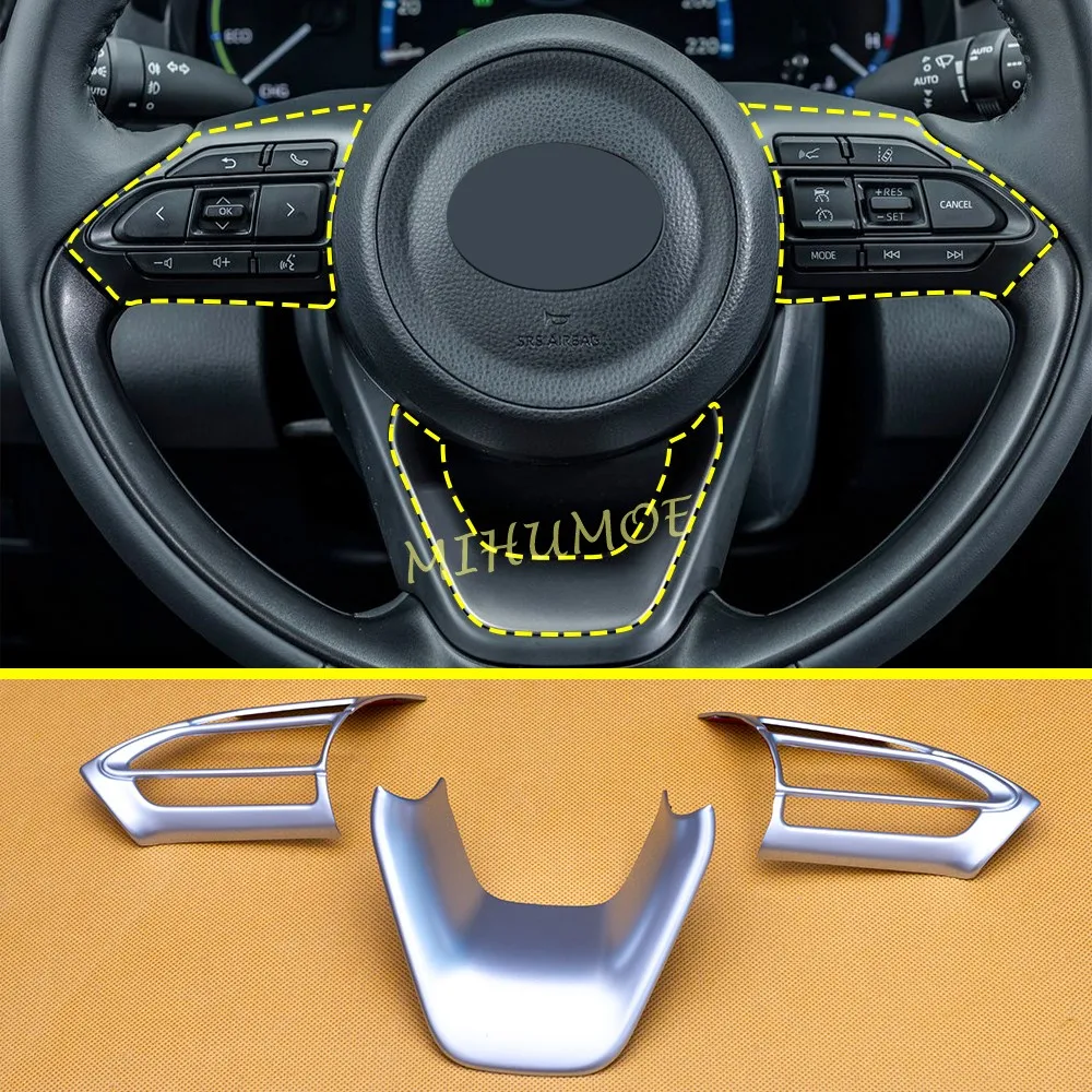 Per Toyota Yaris / Yaris Cross Matt Chrome Interni Coprivolante Trim Accessori