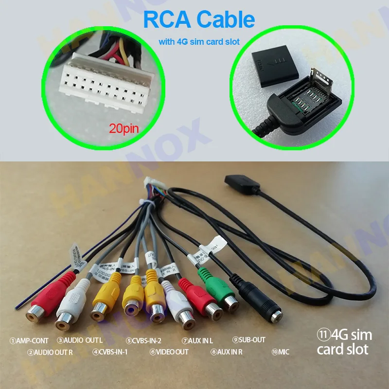 Adattatore Per Autoradio Cd Dvd Lettore Audio Stereo Universale Rca Av Car Line Out Adattatore Cavo Di Uscita Multifunzione Slot Sim 3G 4G