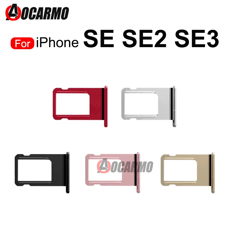 Aocarmo Sim Card Per Iphone Se 2A Generazione Se2 Se3 Sim Vassoio Slot Holder Adattatore Presa Parti Di Ricambio Nero Bianco Rosso