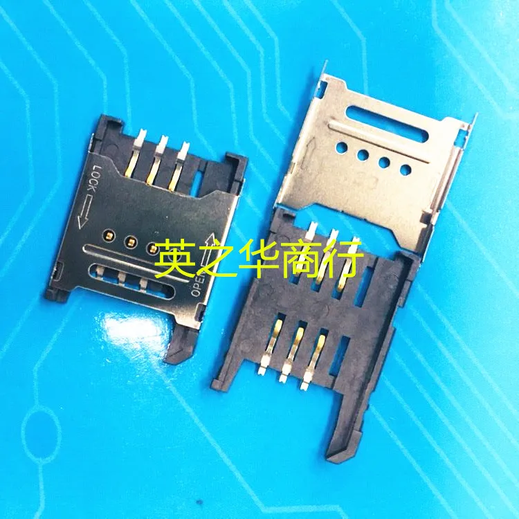 30Pcs Originale New Flip Large Card Iron Cover Sim Card Holder Connector Sim Card Tray 6Pin Flip Sim Card Holder Flip