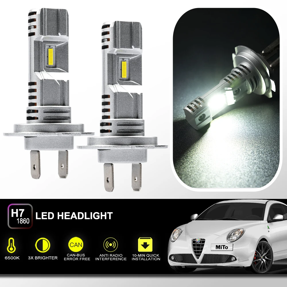 1:1 Led Lampadine Per Fari A Fascio Immerso 6500K Bianco Per Alfa Romeo 147 Hatch 156 932 159 166 Brera Giulietta Gt Mito Spider Faro