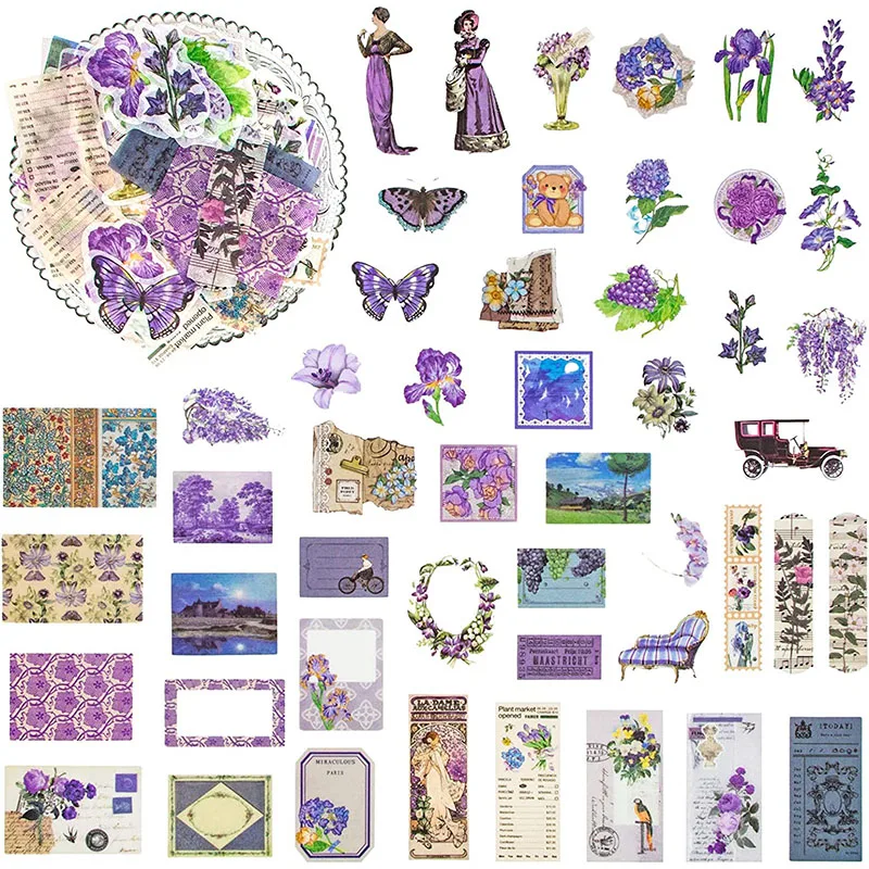 100 Pz Vintage Scrapbook Washi Adesivi Estetica Ephemera Scrapbooking Forniture Stazionario Junk Journal Per Bullet Diari