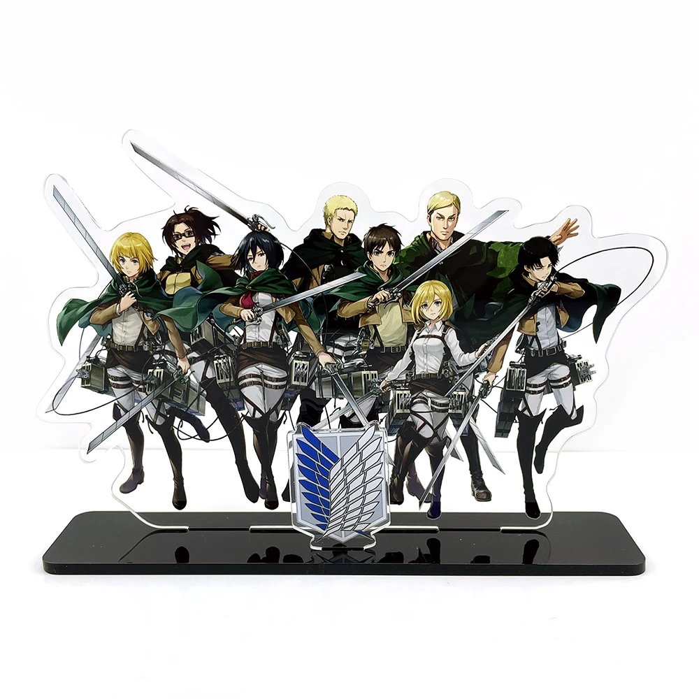 Shingeki No Kyojin Attack On Titan Mikasa Eren Armin Levi Erwin Hange Hm Supporto In Acrilico Figura Modello Supporto Per Piastra Topper Anime