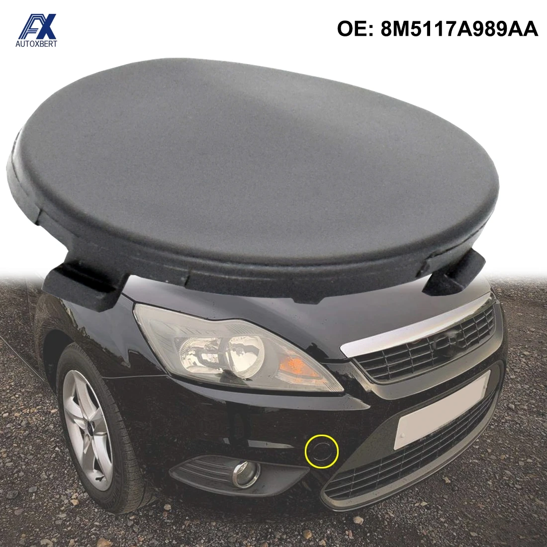 Auto Nero Paraurti Anteriore Gancio Di Traino Gancio Di Traino Eye Cap For Per Ford Focus Mk2 2008 - 2011 Berlina 1521645 Accessori Auto