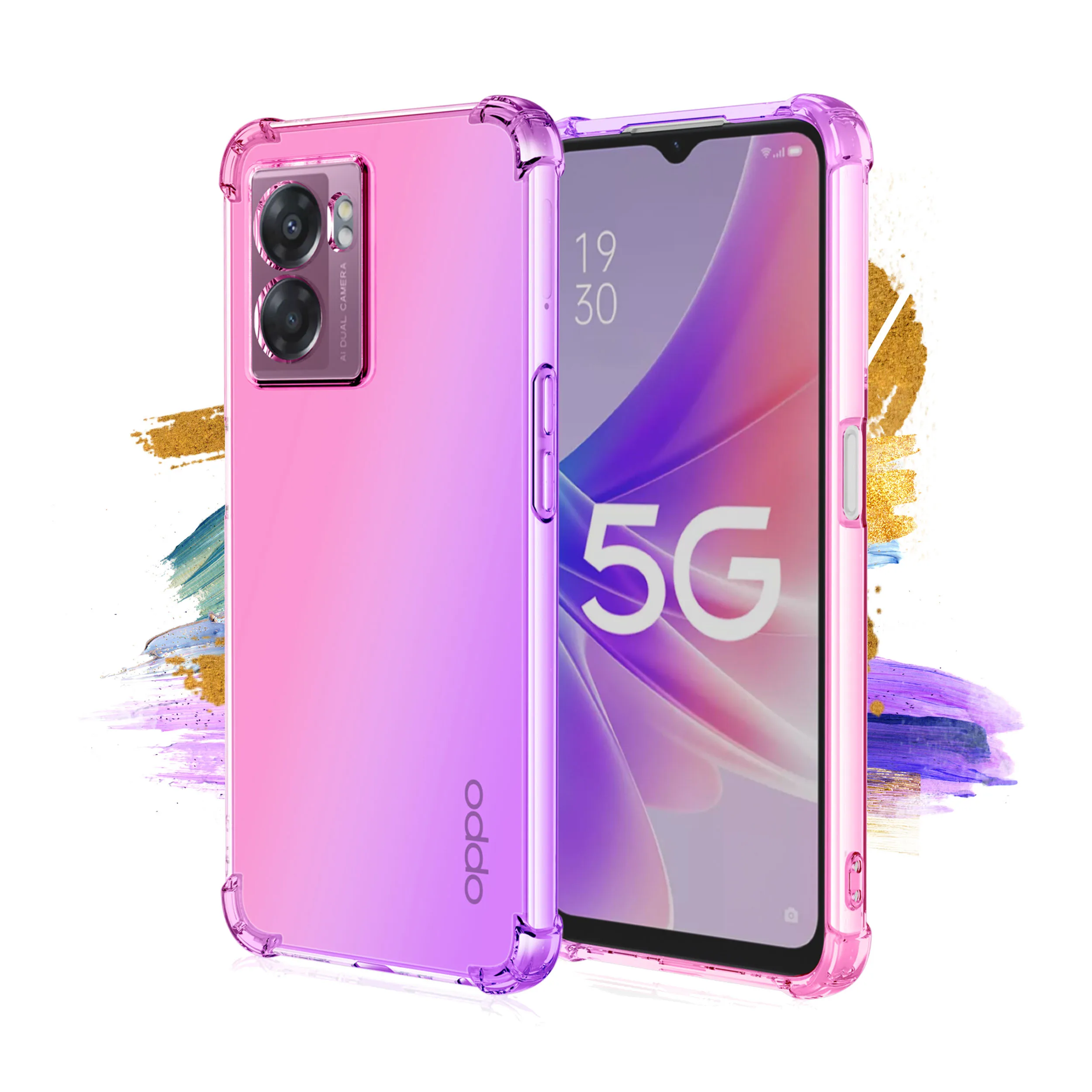 For Realme V23 5G Realme V13 5G Realme C21Y Realme C21 Realme C12 Phone Case,Luxury Gradie Tpu Defender Shock Absorption Cover
