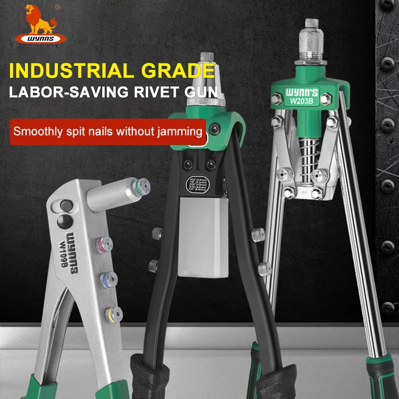 Wynnn'S Heavy Rivet Nut Gun 360 ° Testa Girevole 3 In 1 Rivettatrice Manuale Di Dadi A Manicotto Strumento Filettato M3-M12 Kit Di Rivetti Manuali