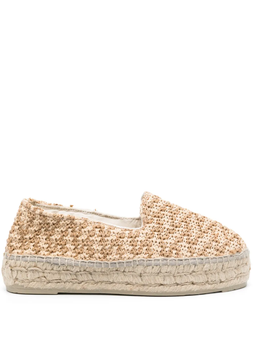 Manebi zigzag-woven raffia espadrilles - Toni neutri