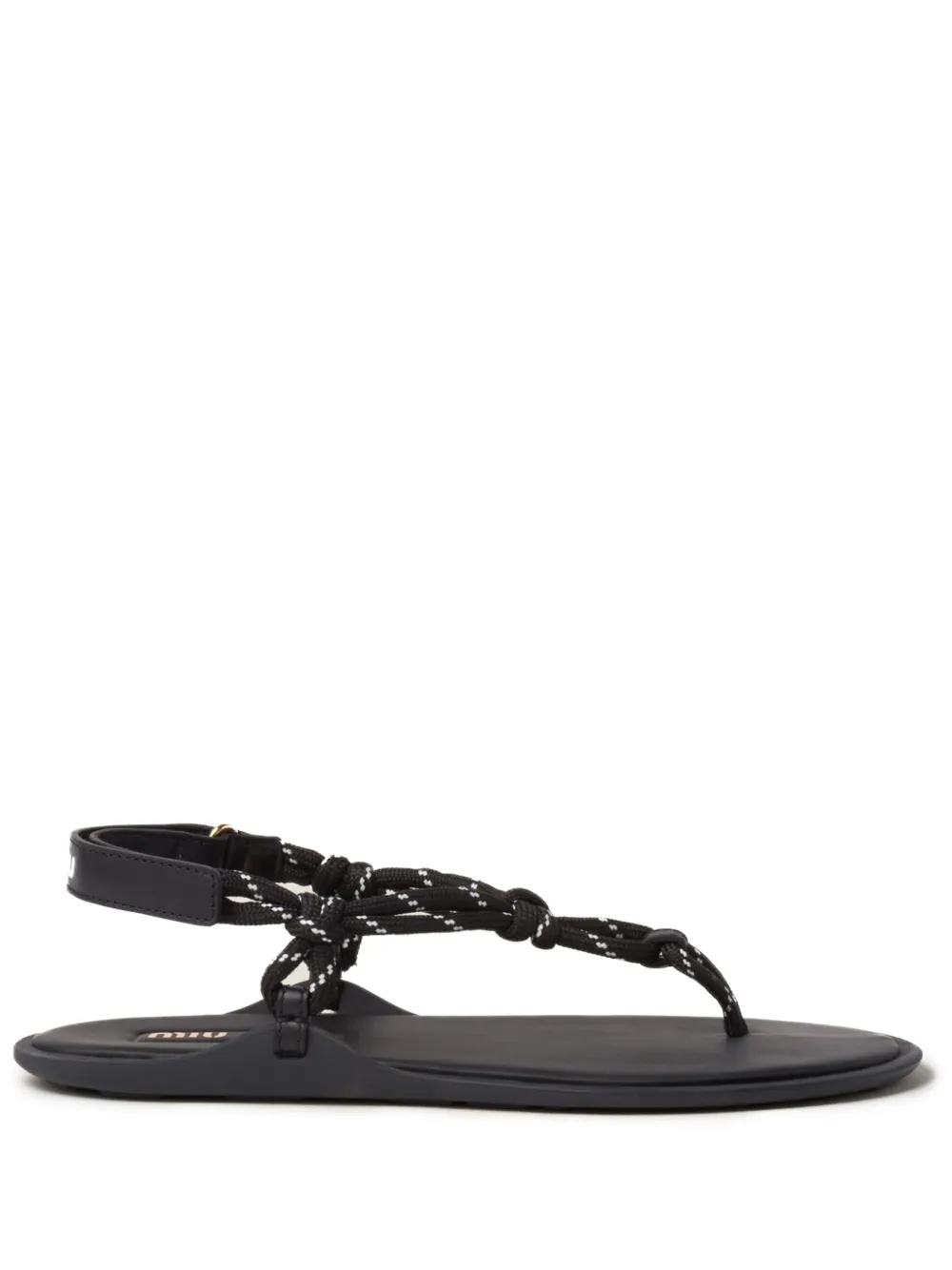 Miu Miu cord-strap leather sandals - Nero