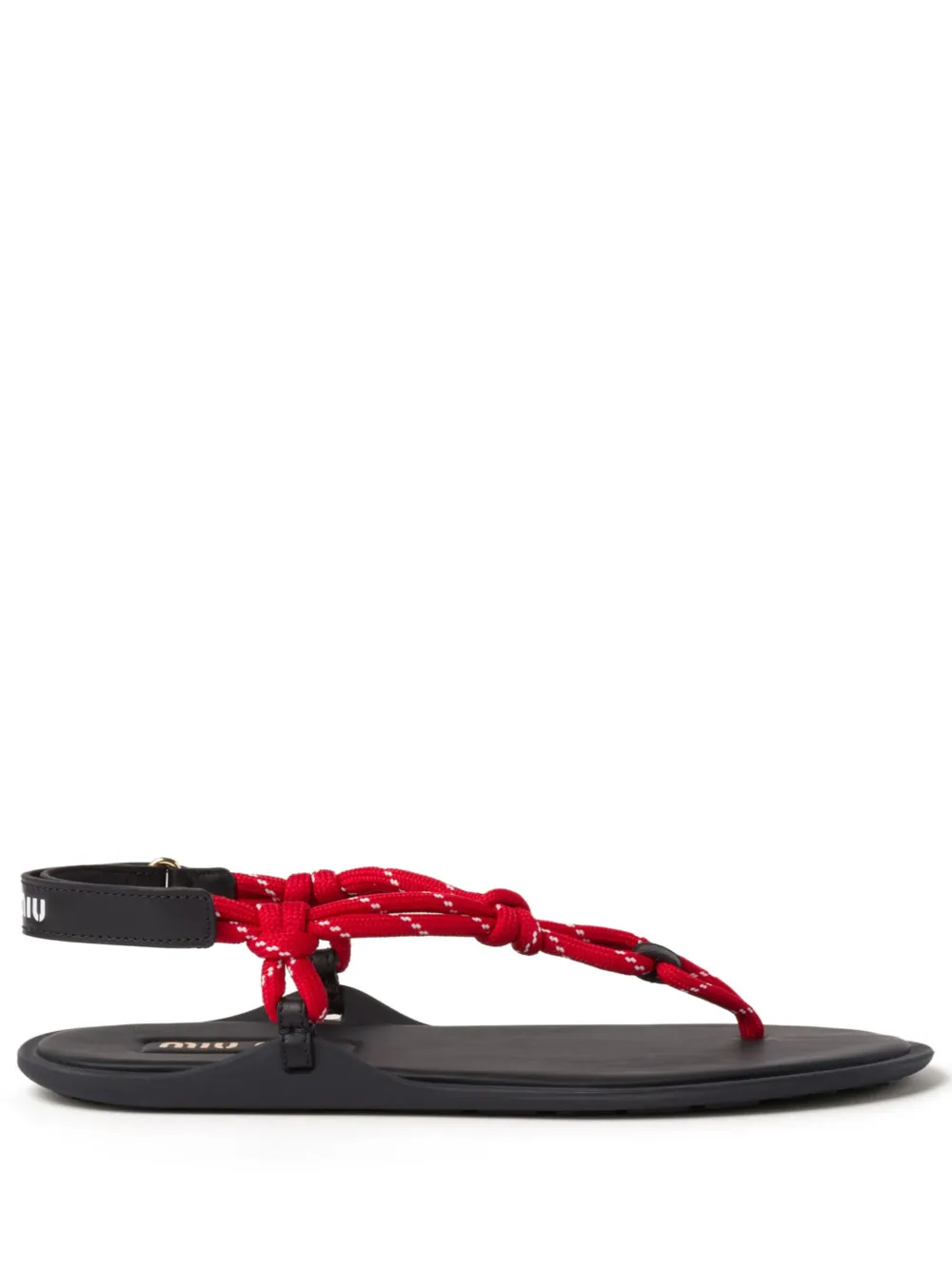 Miu Miu cord-strap leather sandals - Rosso