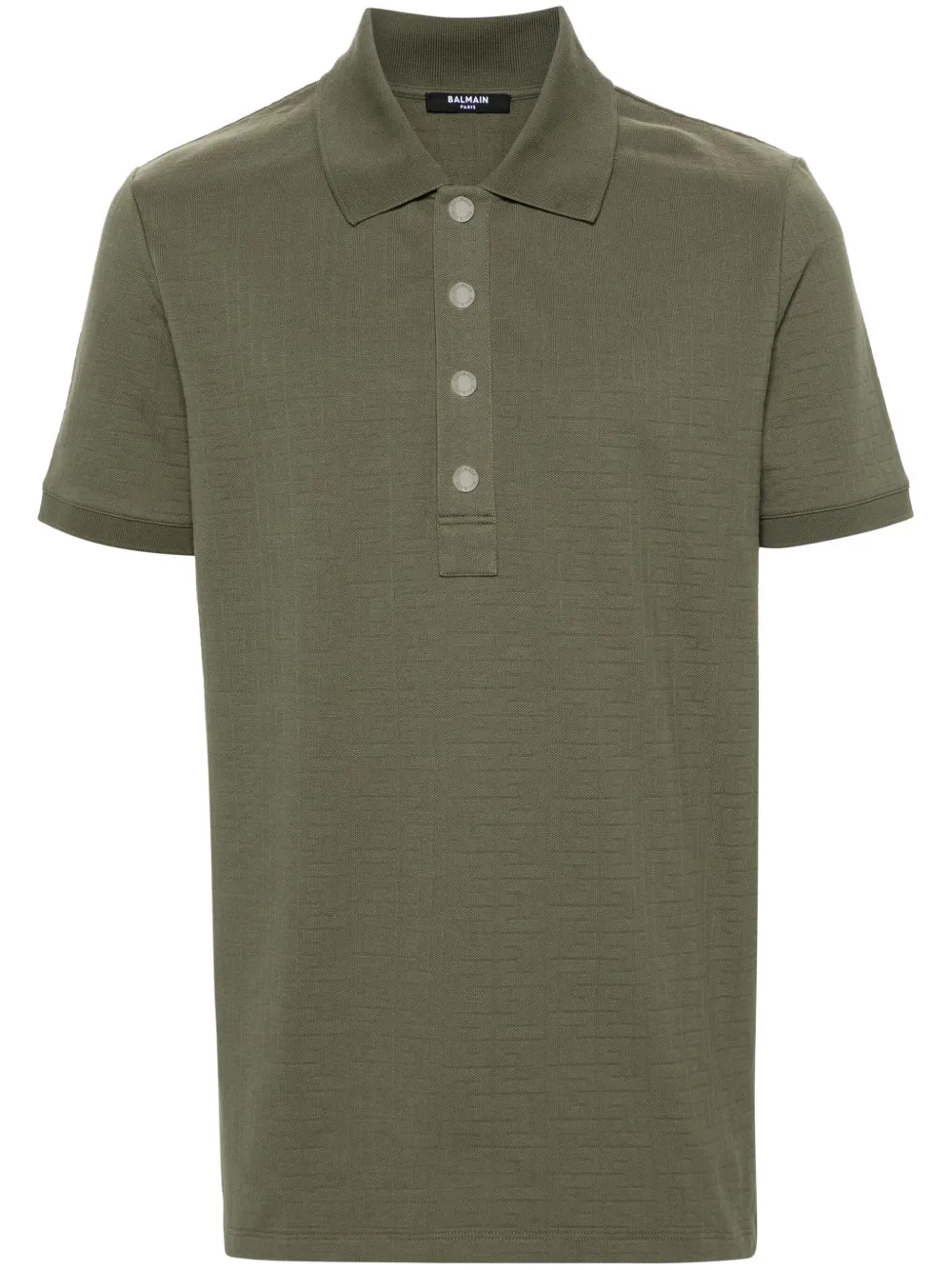 Balmain jacquard cotton polo shirt - Verde