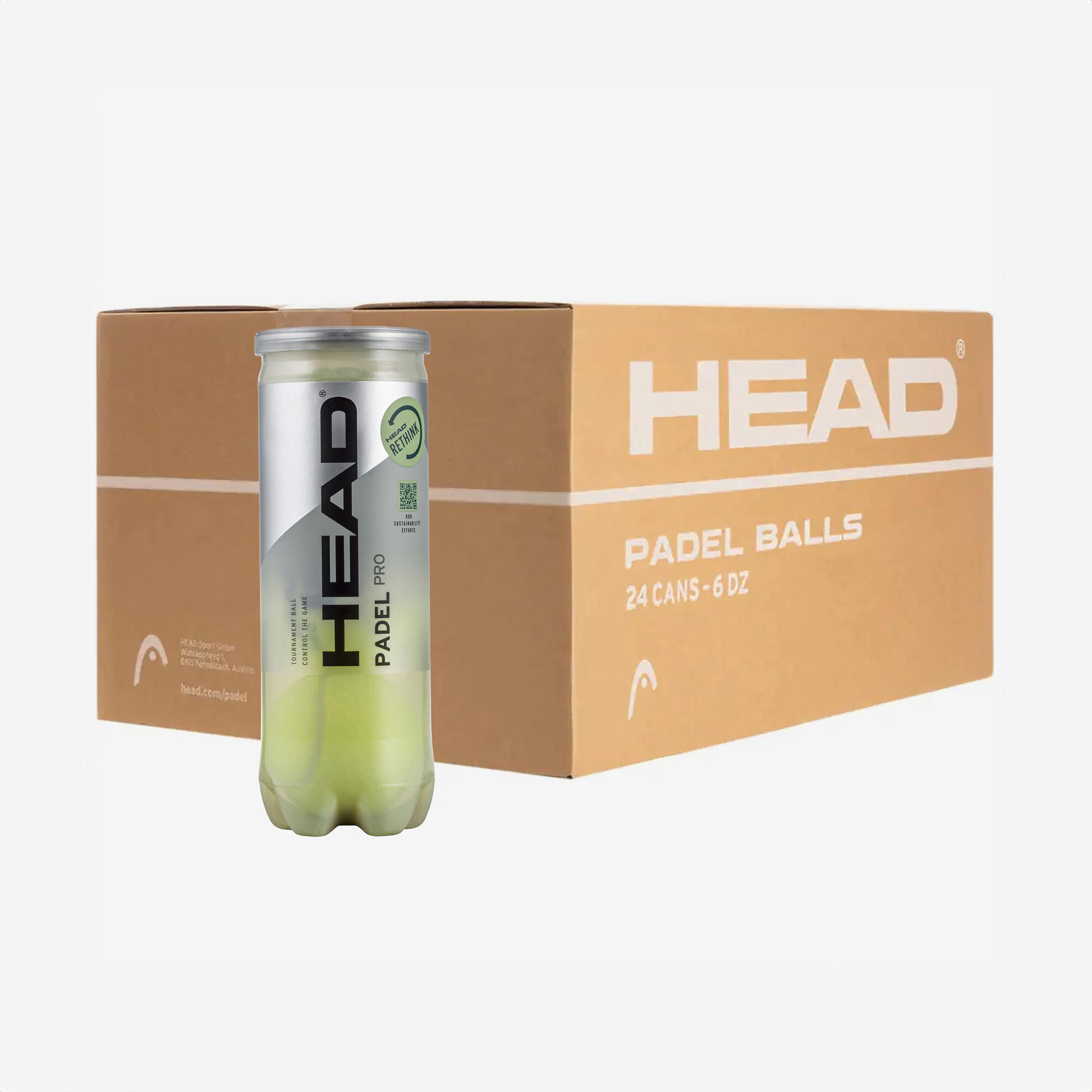 Decathlon | Palline padel pressurizzate Head PADEL PRO 24 tubi x3 |  Head