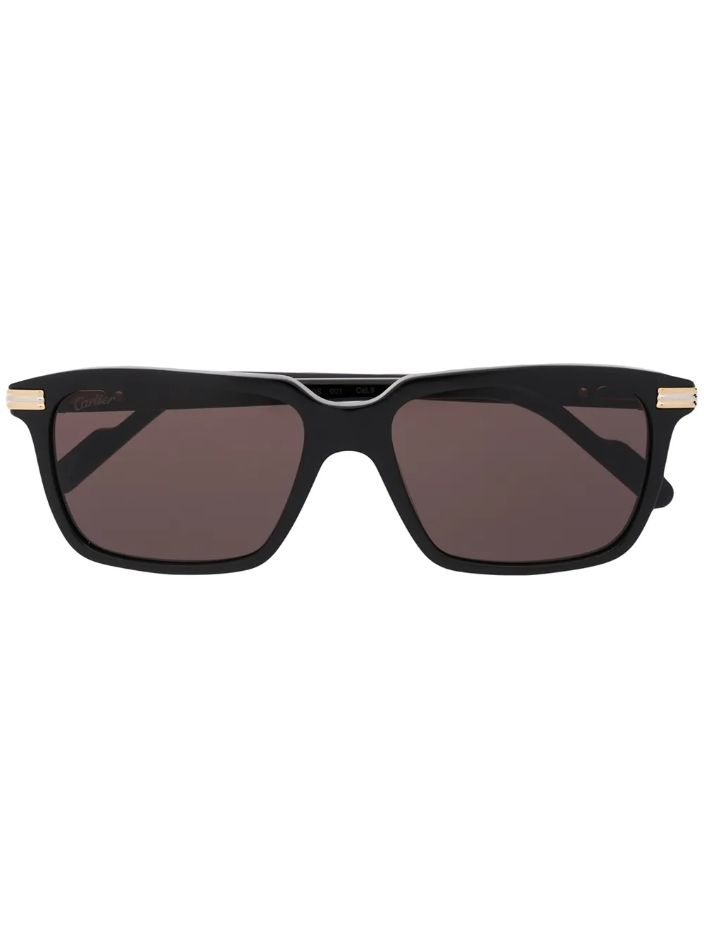 Cartier Eyewear Occhiali da sole rettangolari C de Cartier - Nero