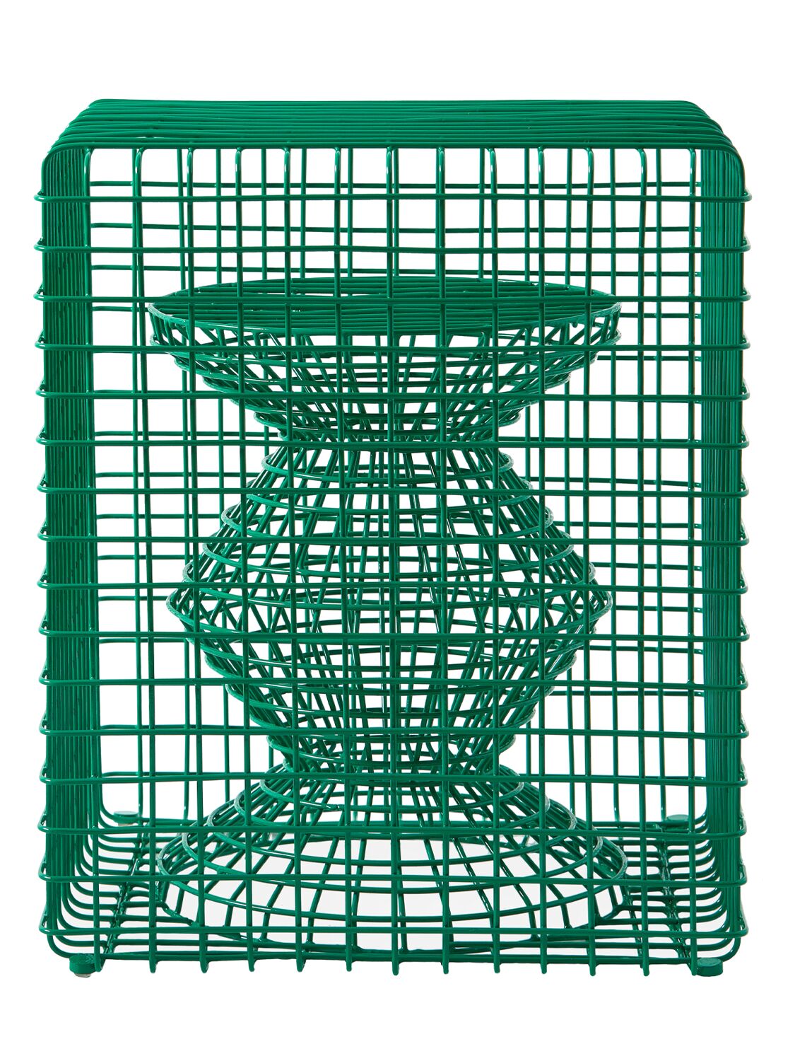 Zig Zag Green Wire Stool