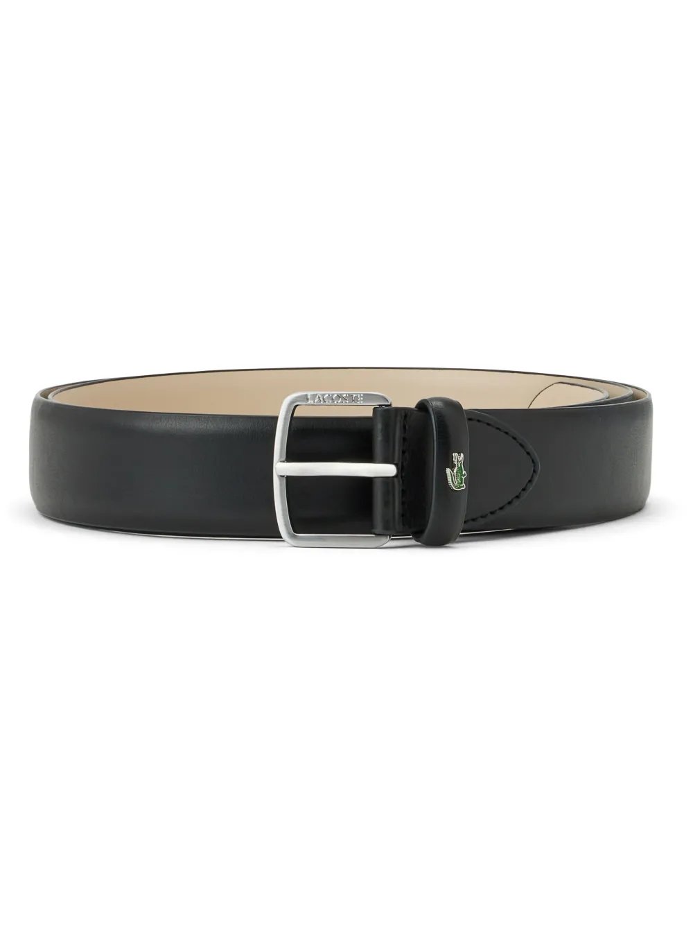 Lacoste logo-engraved leather belt - Nero