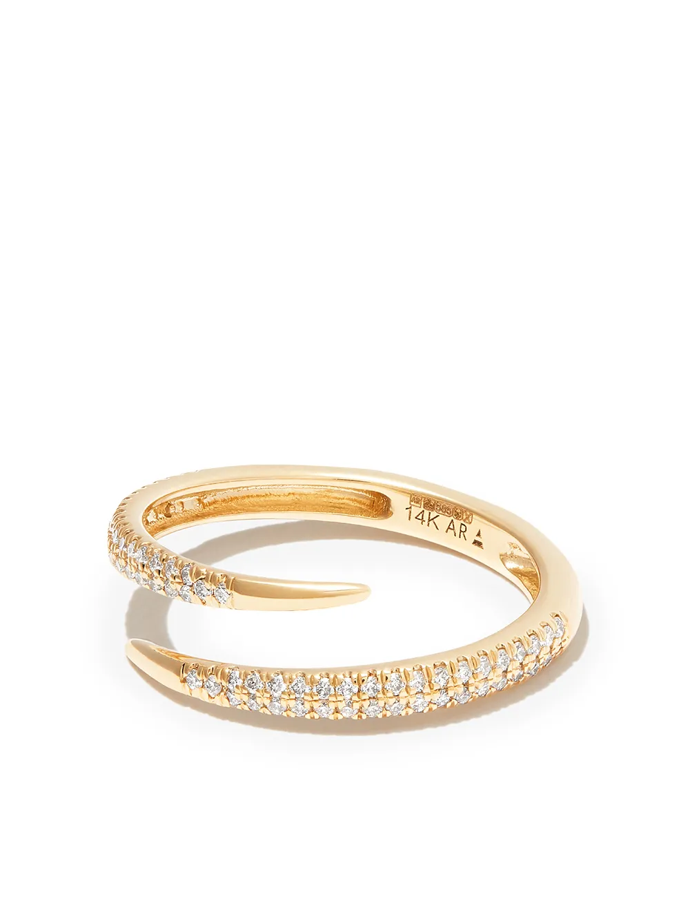Adina Reyter Anello Thorn in oro giallo 14kt e diamanti