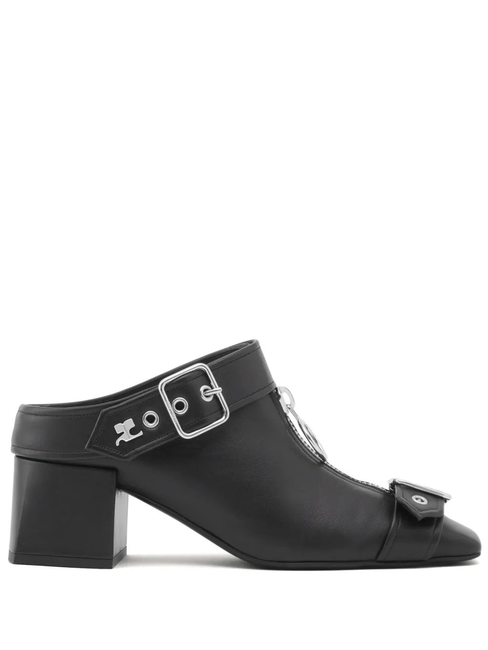 Courrèges Gogo 55mm leather mules - Nero