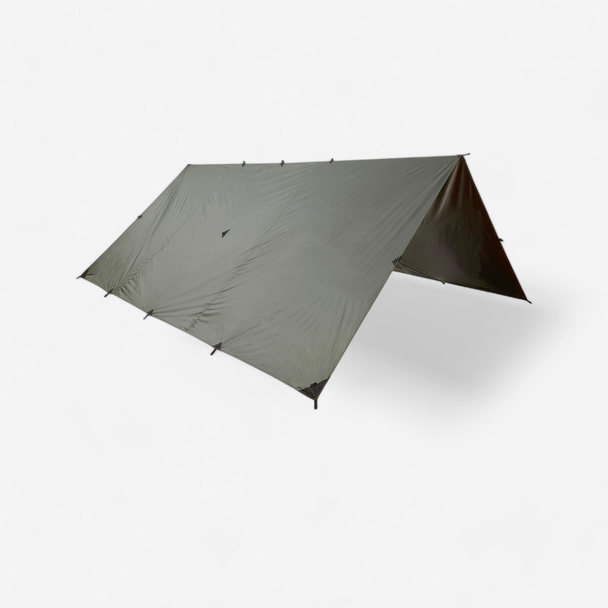 Decathlon | Tarp bushcraft bivacco 4x4 m impermeabile verde |  Solognac