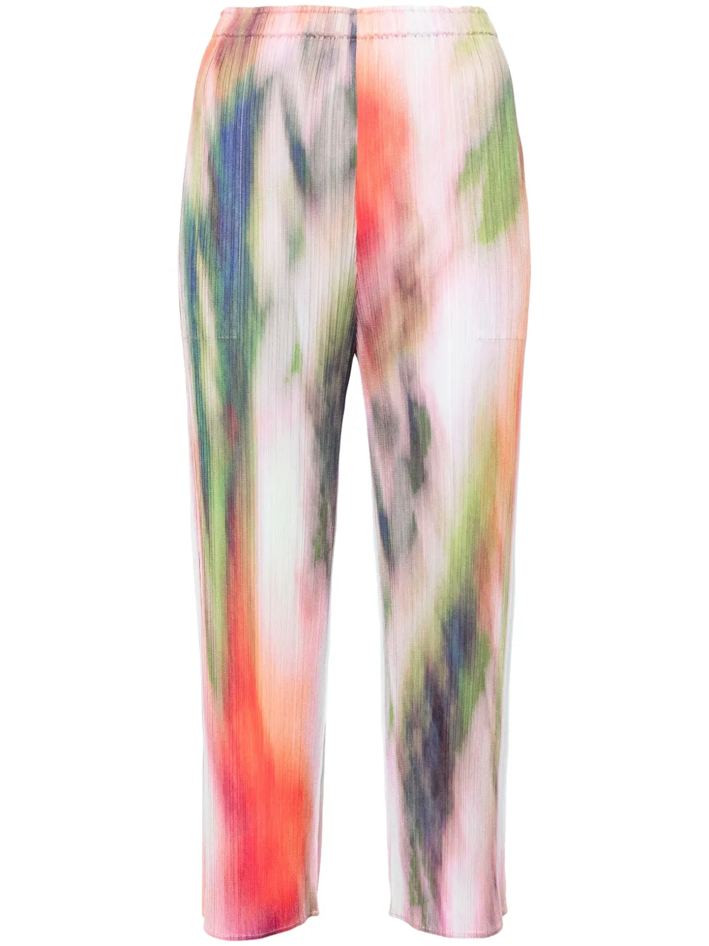 Pleats Please Issey Miyake Pantaloni Turnip & Spinach plissé crop - Multicolore