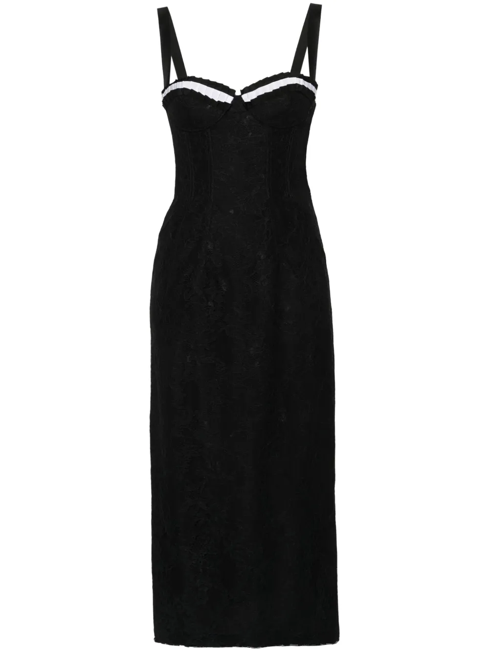 Moschino floral-lace midi dress - Nero