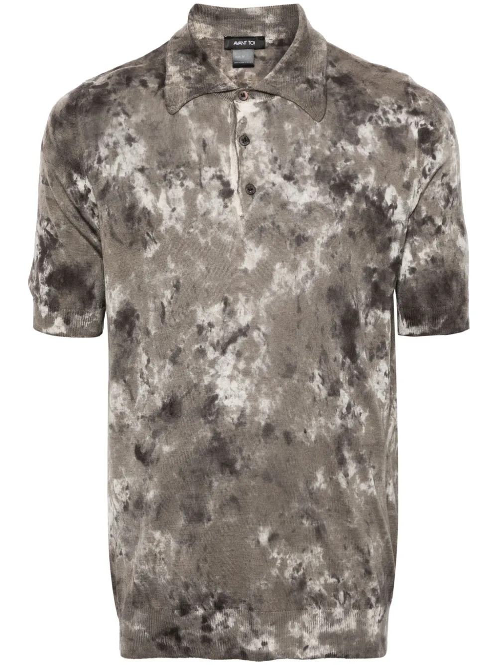 Avant Toi abstract-print ribbed polo shirt - Verde