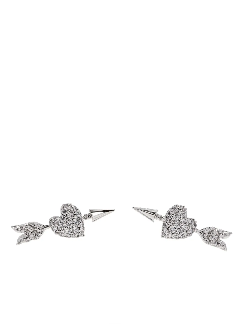 SHUSHU/TONG heart-motif stud earrings - Argento
