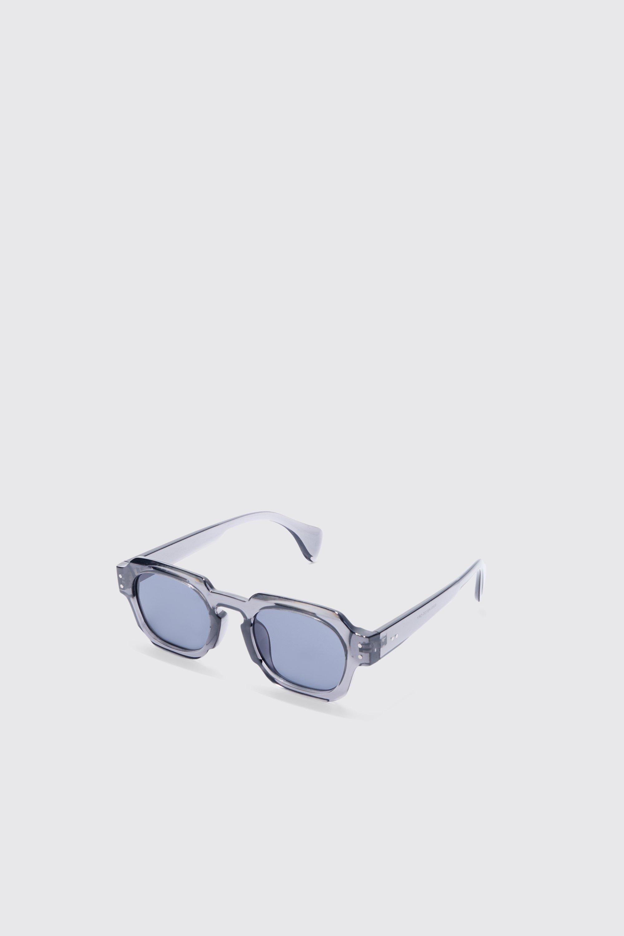 Round Plastic Sunglasses, Grigio