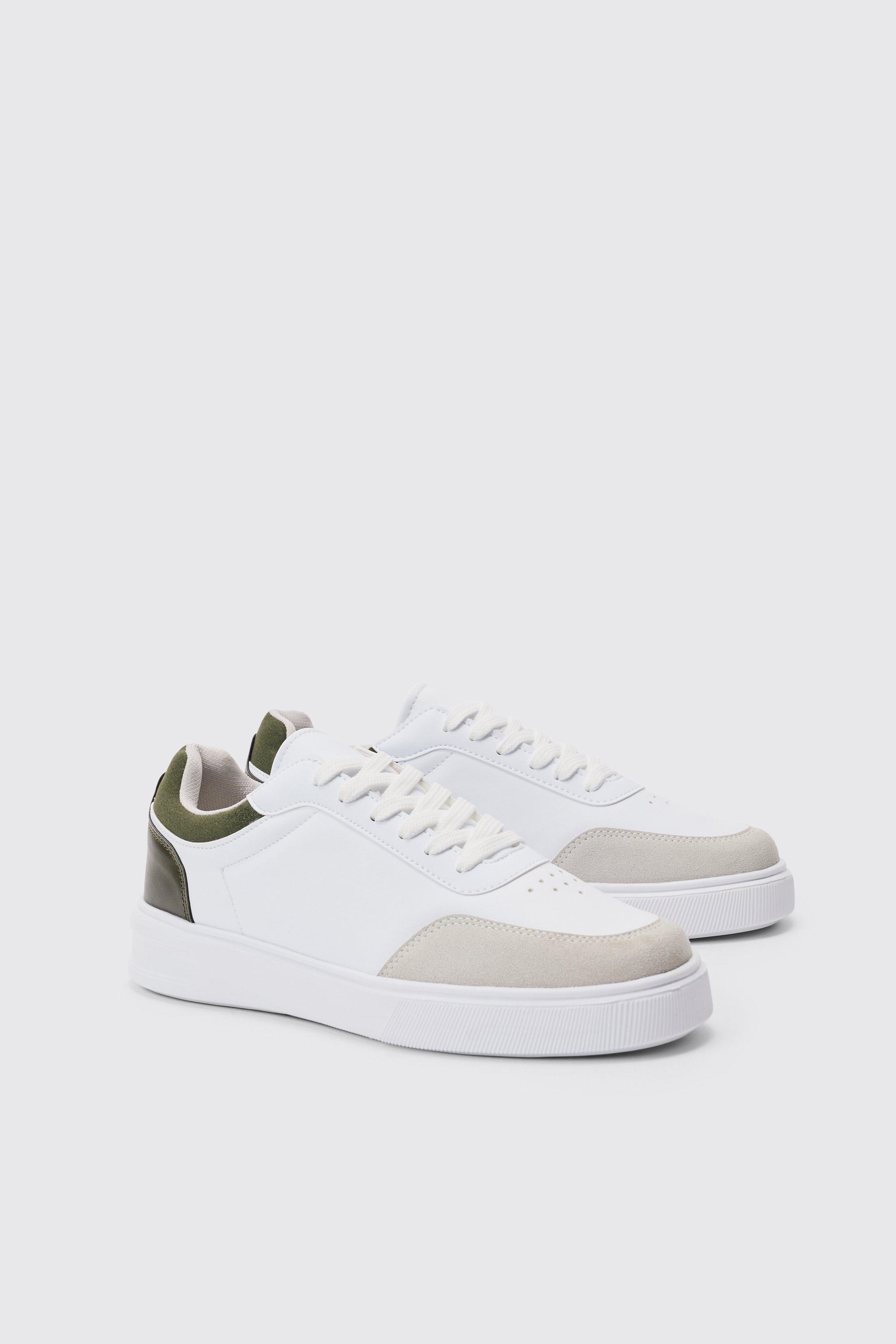 Chunky Sole Trainer In White, Bianco