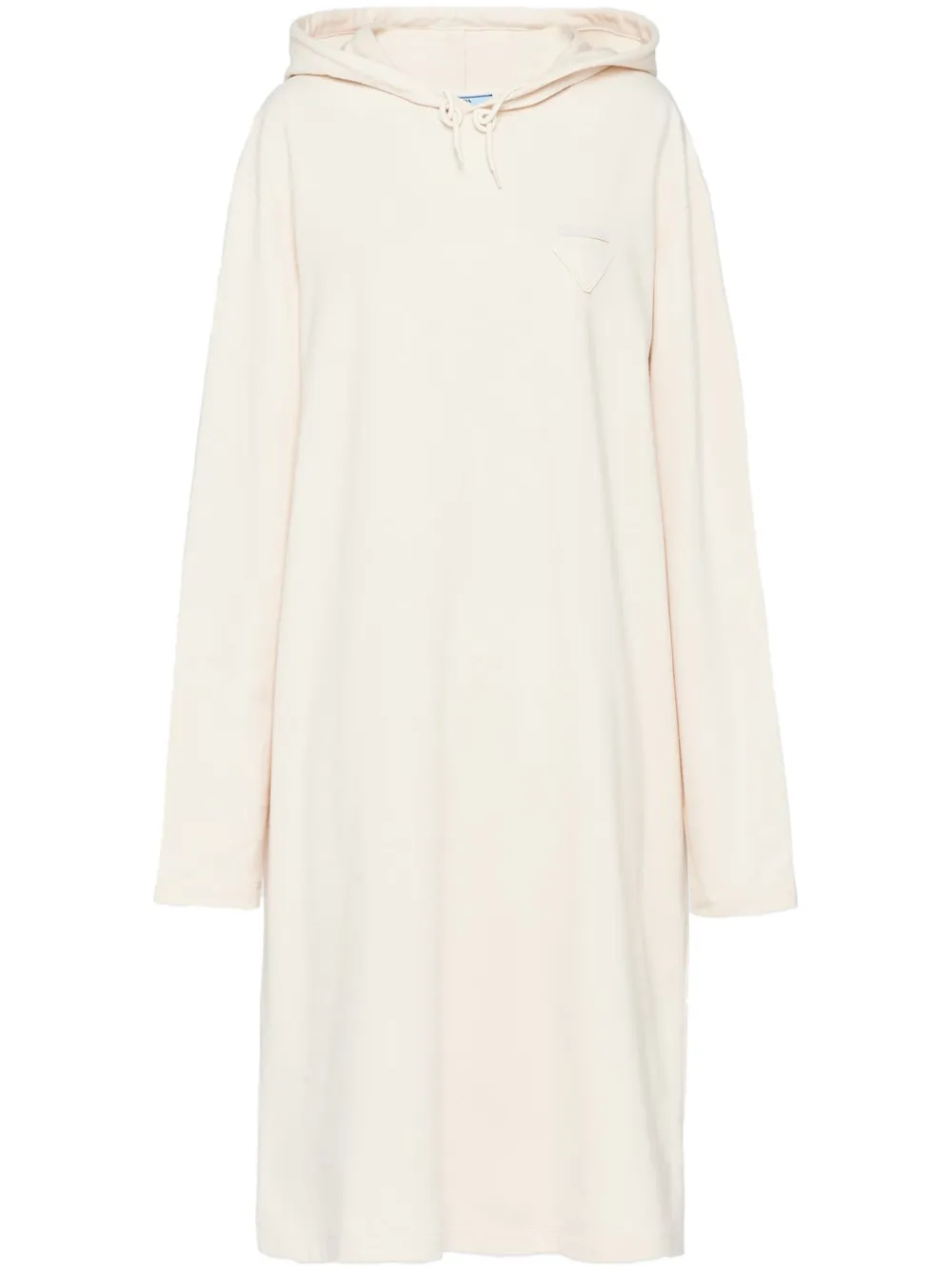 Prada triangle-logo fleece hoodie dress - Toni neutri