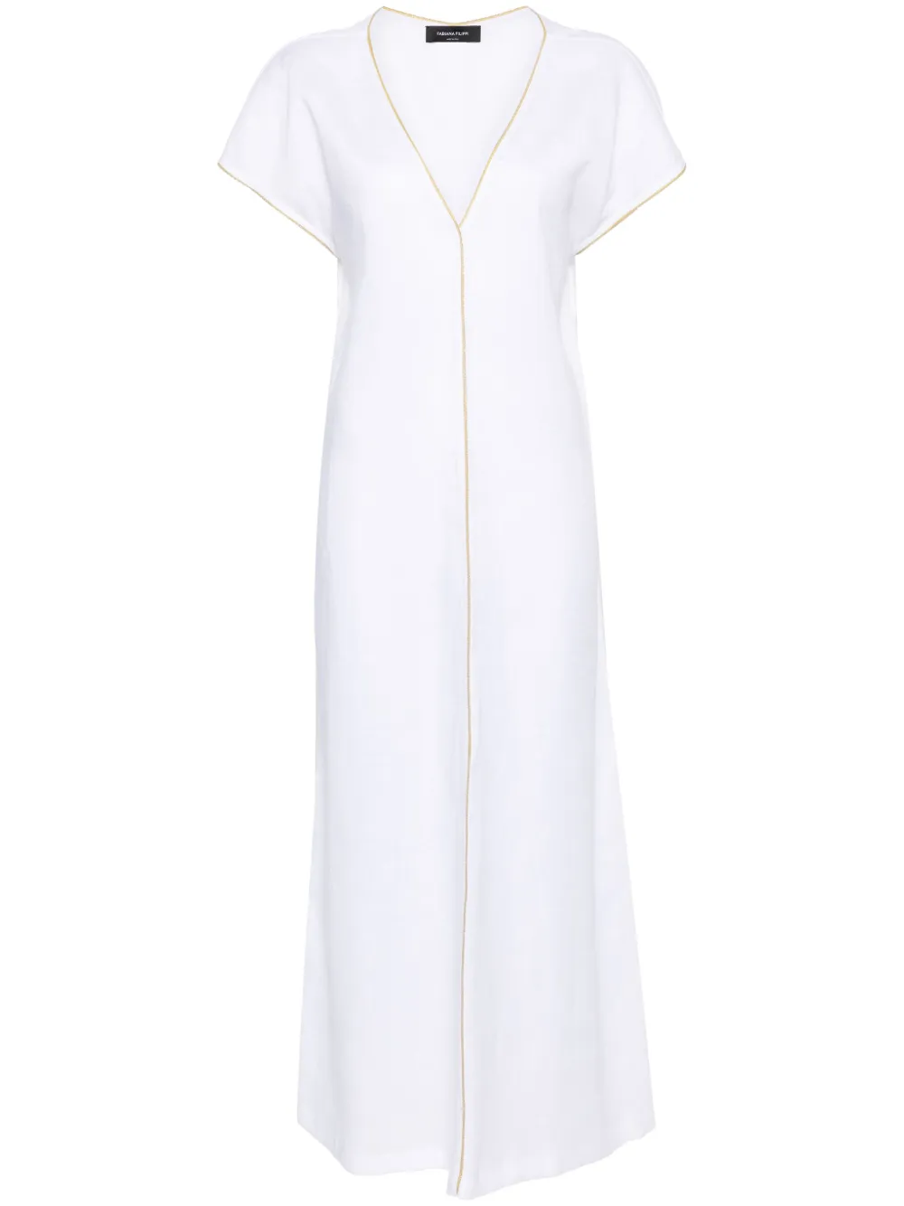 Fabiana Filippi Monili-chain linen maxi dress - Bianco