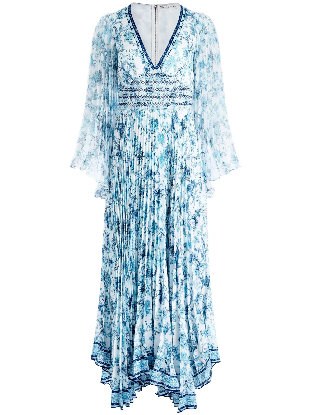 alice + olivia Sion Sunburst maxi dress - Blu