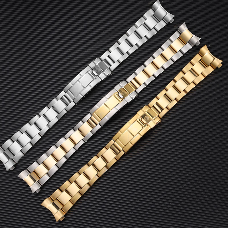Bracciale In Acciaio Inossidabile Oro Argento Da 20Mm Per Rolex Submariner Gmt Daytona Datejust Cinturino Con Fibbia Pieghevole Con Logo A Corona