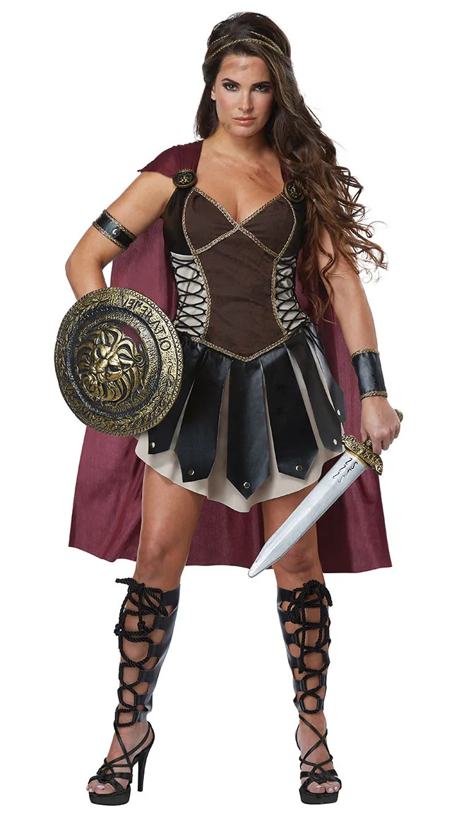 Donne Adulte Principessa Romana Xena Gladiator Costume Halloween Carnival Party Spartan 300 "Soldier Cosplay Outfit