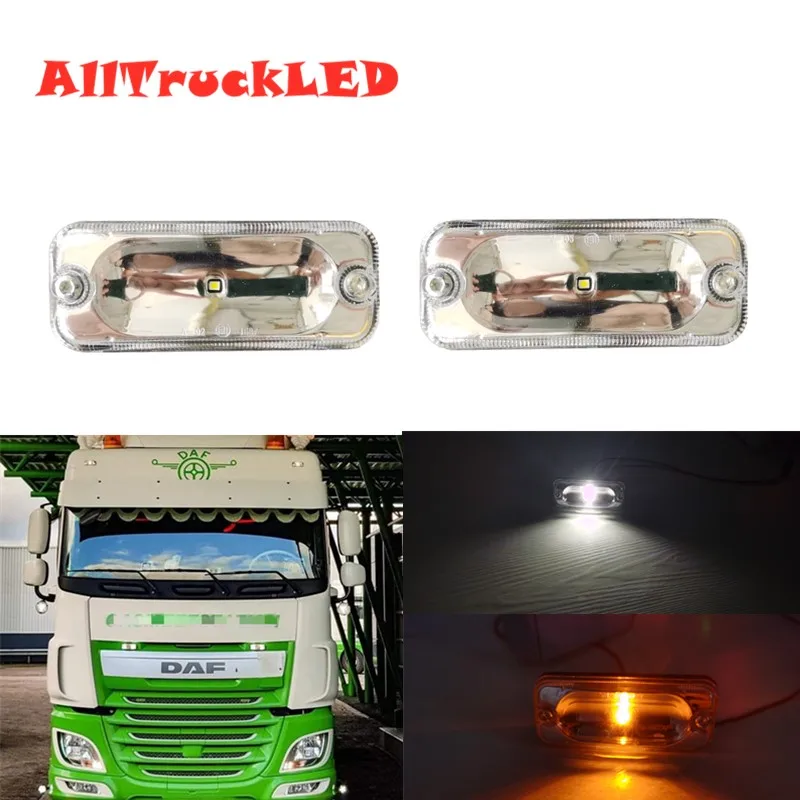 2Pcs Luci Bianche A Led Per Daf Daf Truck Xf95 Xf105 Xf106 Xf530 Cf85 Luci Parasole 1328868 1456470 Daf Sunvisor Light Emark