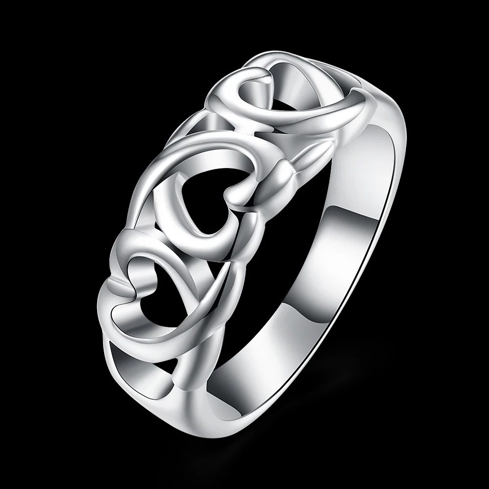 Hot Woman 925 Sterling Silver Heart Rings Size 7 8 9 Fashion Couple Rings Party Wedding Marche Popolari Gioielli Regali Di Festa