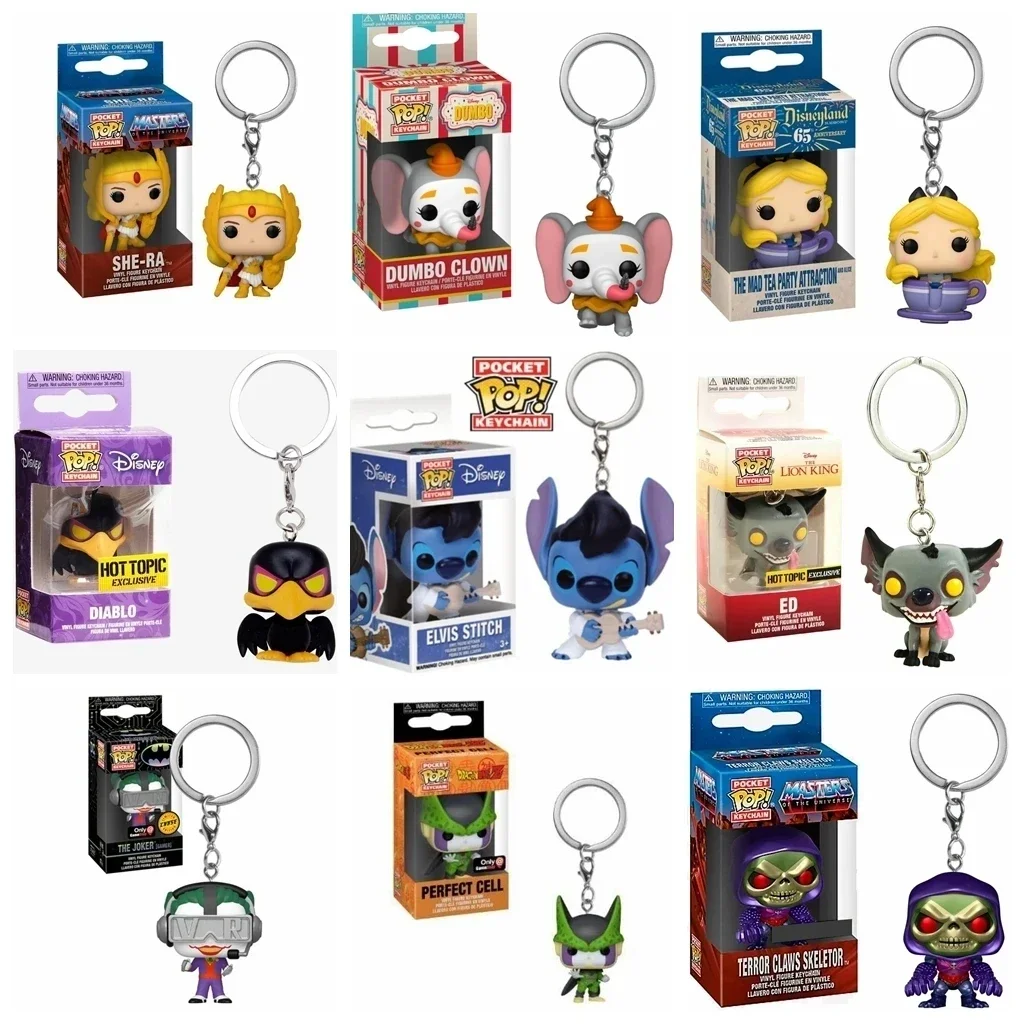 Funko Portachiavi Doppimo Clown Alice Stitch Diablo Ed The Joker Gamer Masters She-Ra Terror Claws Skeletor Pocket Portachiavi Toy