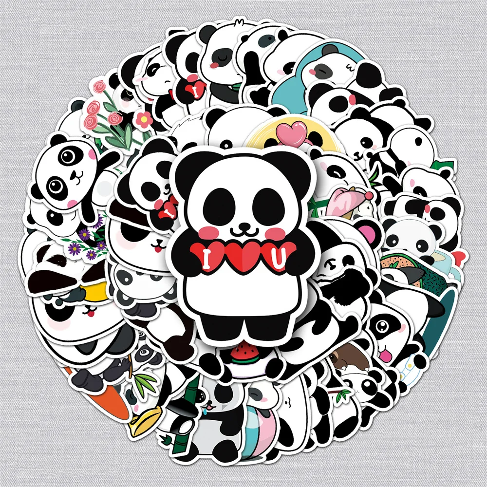 10/30/50Pcs Panda Cartoon Cute Graffiti Sticker Personalità Creative Sticker Desk Guitarrefrigeratorsticker Impermeabile All'Ingrosso