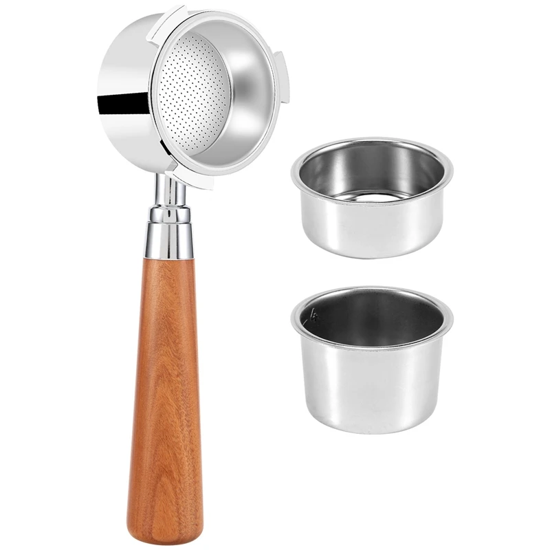 New Espresso Portafilter 51Mm For Delonghi Ec685 Ec680 Coffee Bottomless Portafilter With 51Mm 2Pcs Coffee Powder Bowl