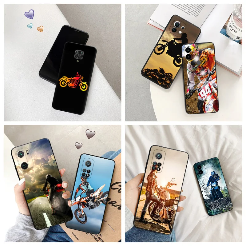 Custodie Morbide In Silicone Per Redmi 12 12C 10 10C 10A 9 9T 9A 9C 9I K40 K50 K60 A1 A2 Flying Rider Motocross Xiaomi Mi Cc9